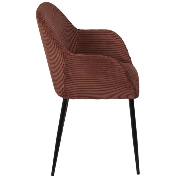 Fauteuil Côtelé "Scott" 85cm Terracotta
