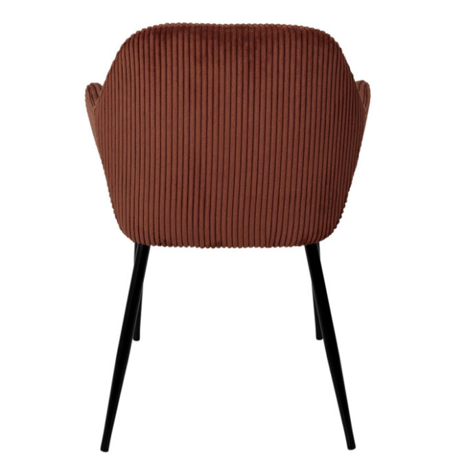 Fauteuil Côtelé "Scott" 85cm Terracotta