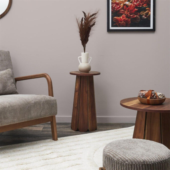 Table d'Appoint Design "Will" 55cm Marron