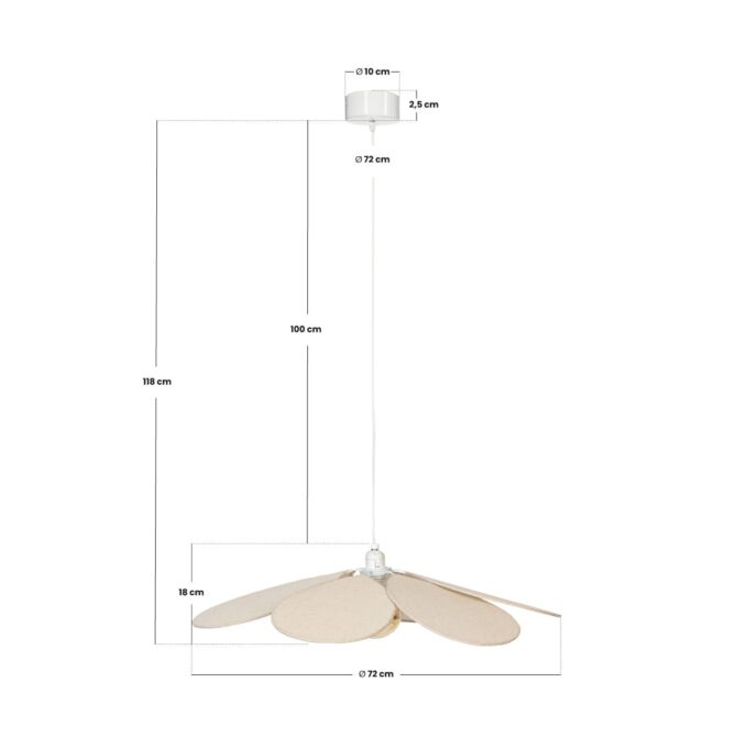 Suspension pétales "Naya" Beige, D.72 cm