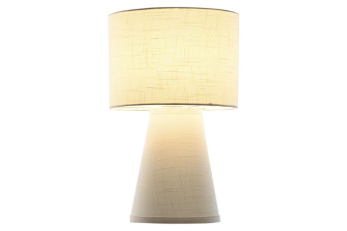 Lampe tissu "Eira" Blanc, H.41 cm