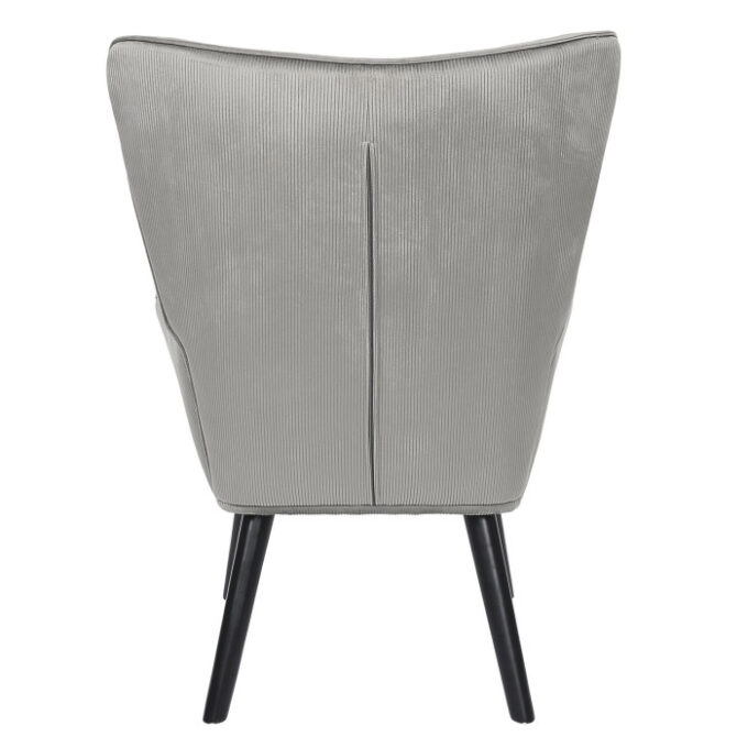 Fauteuil en Velours Côtelé "Giulia" 96cm Gris