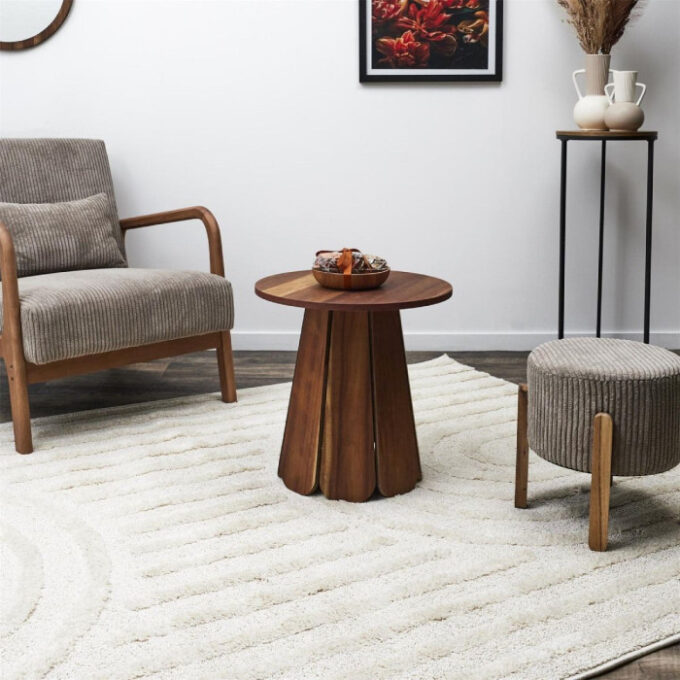 Table d'Appoint Design "Will" 45cm Marron