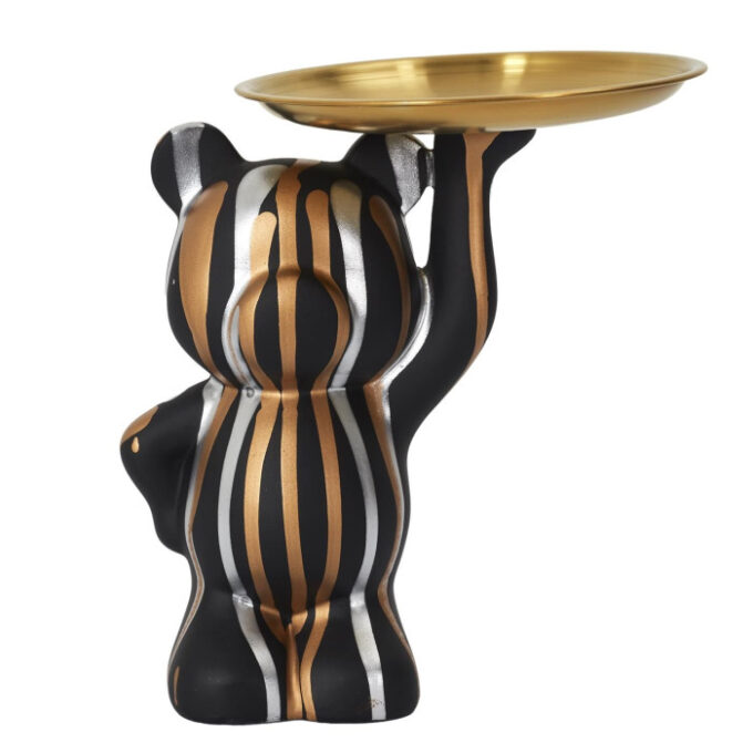 Vide-Poche Statue "Ourson" 23cm Noir