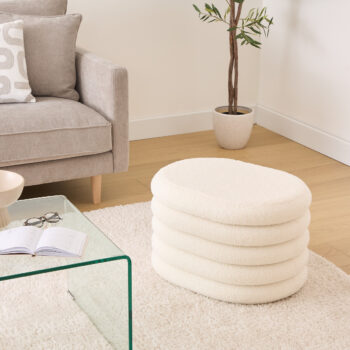 Pouf coffre bouclette "Guilia"
