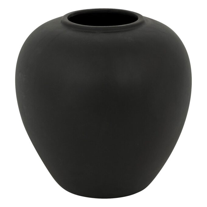 Vase boule "Rily" Céramique, Noir, H.22 cm
