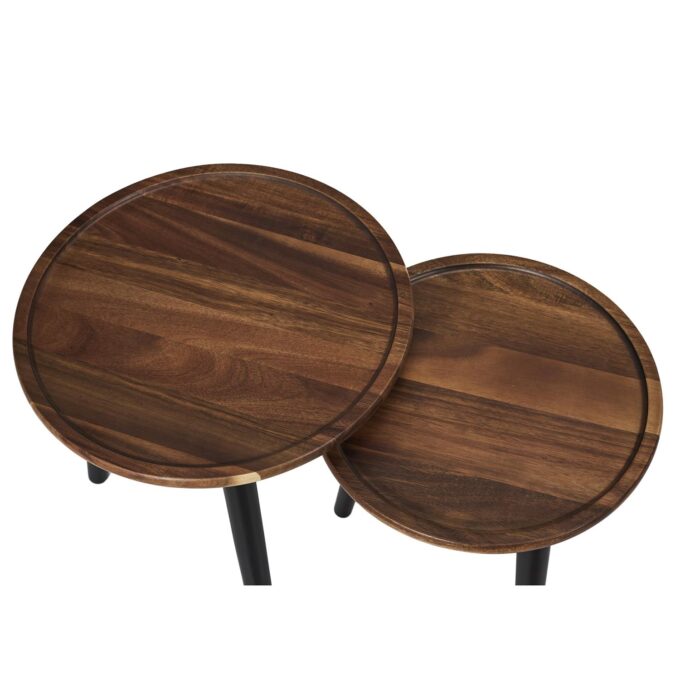 Table gigogne rond acacia x2