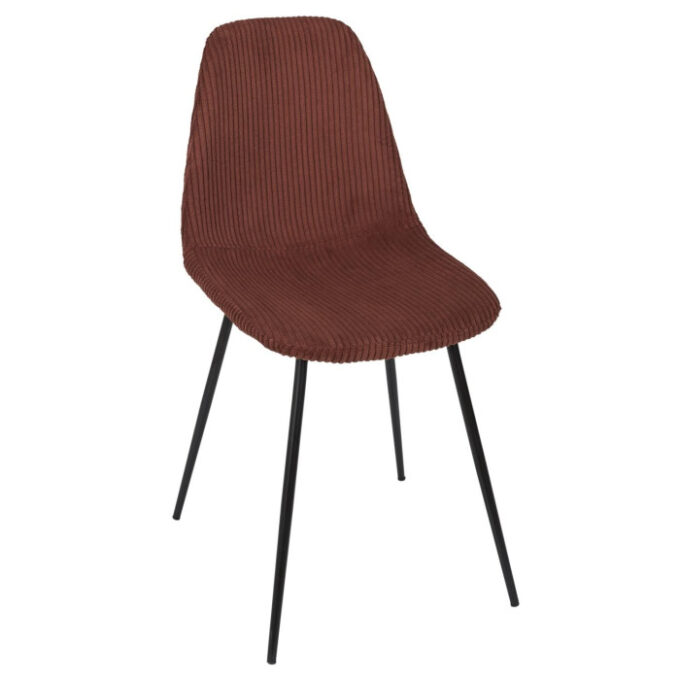 Lot de 4 Chaises Côtelé "Scott" 85cm Terracotta