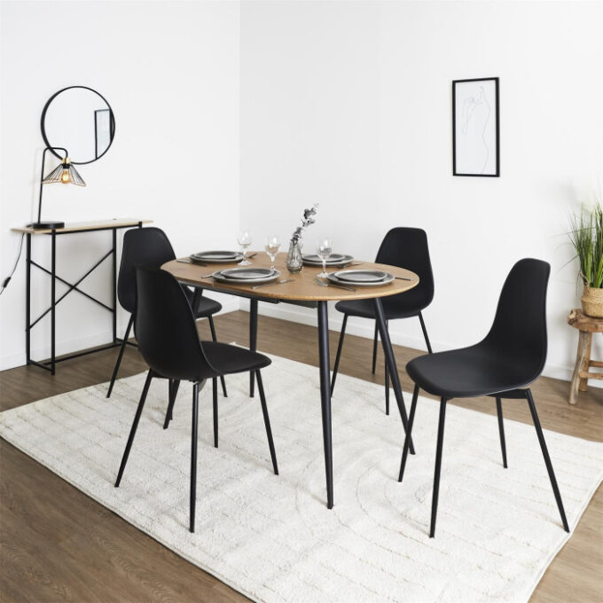Lot de 4 chaises gustav noir