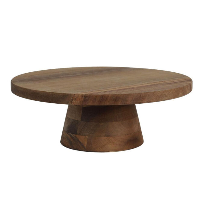 Présentoir à Gâteau en Bois "Acacia" 28cm Marron