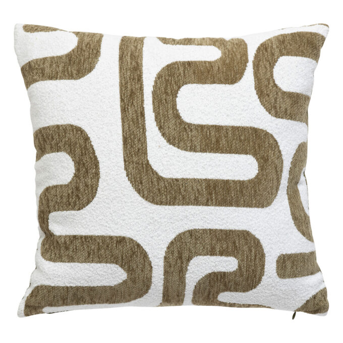 Lot de 2 Coussin jacquard "Safina" Vert Kaki, 40x40 cm