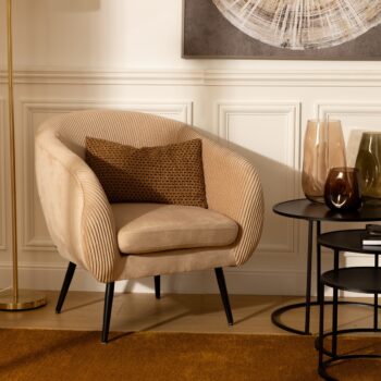 Fauteuil "Solaro" Velours, Beige