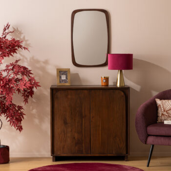 Miroir "Keira" Effet bois, 65x43 cm