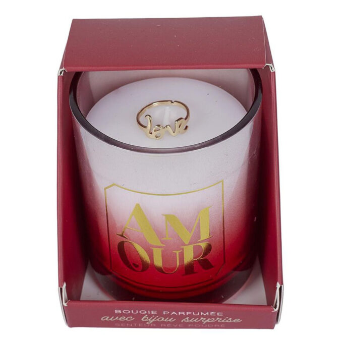 Bougie Parfumée Bijou Surprise "Amour" 110g Rêve Poudré