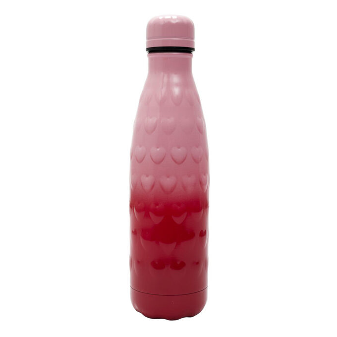 Bouteille Isotherme Embossée "Cœur" 50cl Rouge & Rose
