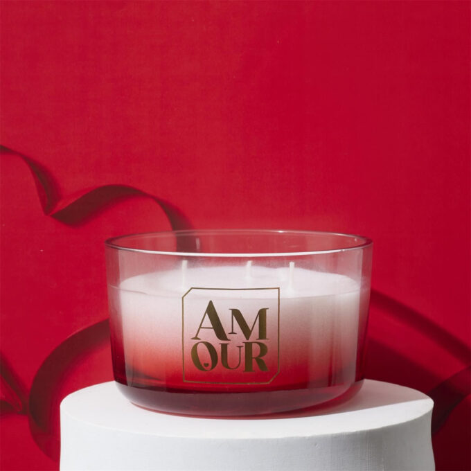 Coffret Bougie Parfumée "Amour" 270g Rêve Poudré