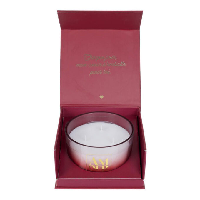 Coffret Bougie Parfumée "Amour" 270g Rêve Poudré