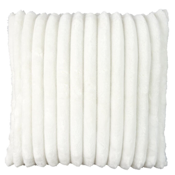 Coussin Déco "Côtelé" 40x40cm Écru