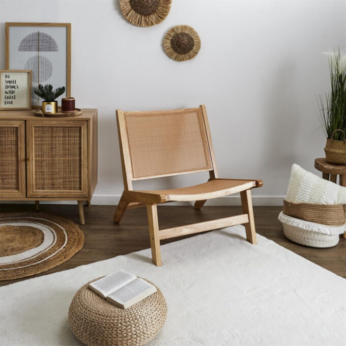 Fauteuil en Bois "Bali" 72cm Naturel