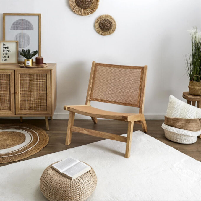 Fauteuil en Bois "Bali" 72cm Naturel