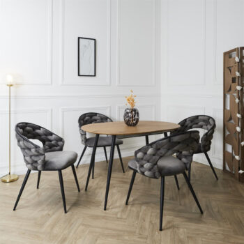 Lot de 2 Chaises Design "Sawyer" 82cm Gris