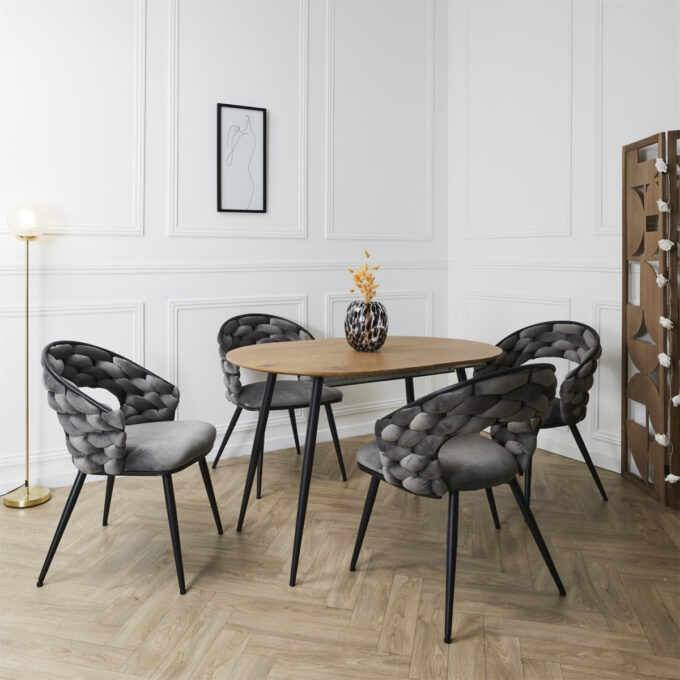 Lot de 2 Chaises Design "Sawyer" 82cm Gris