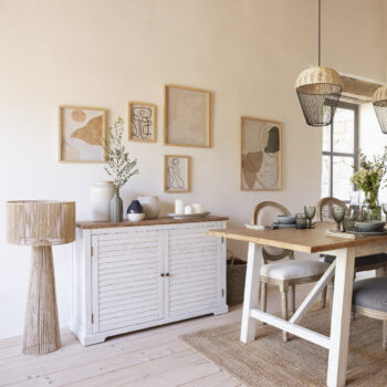 Lampadaire droit Aidra haut 97 cm naturel