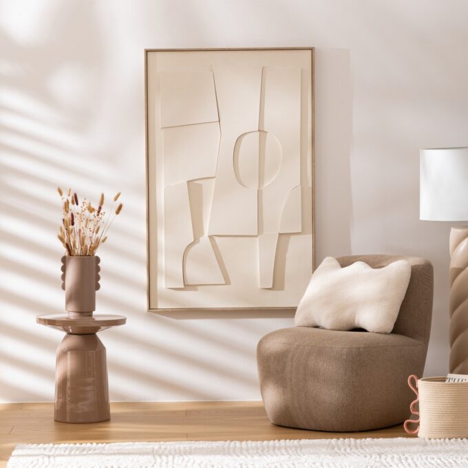 Déco murale 3D "Yelena" Blanc, 116x75 cm