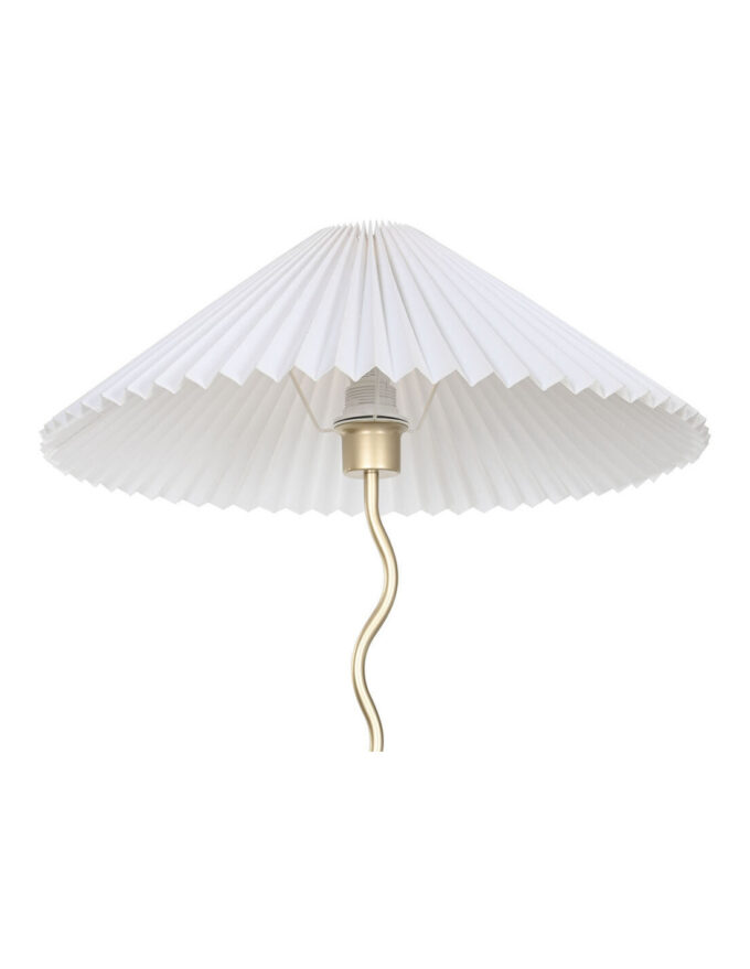 Lampadaire minimaliste Hauteur 155 cm en Lin Blanc Métal Doré Arion