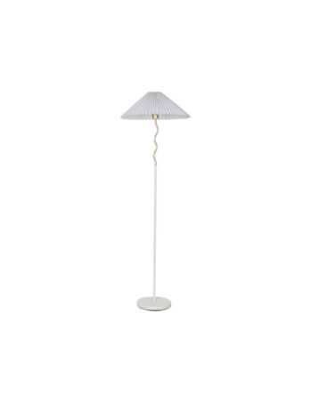Lampadaire minimaliste Hauteur 155 cm en Lin Blanc Métal Doré Arion