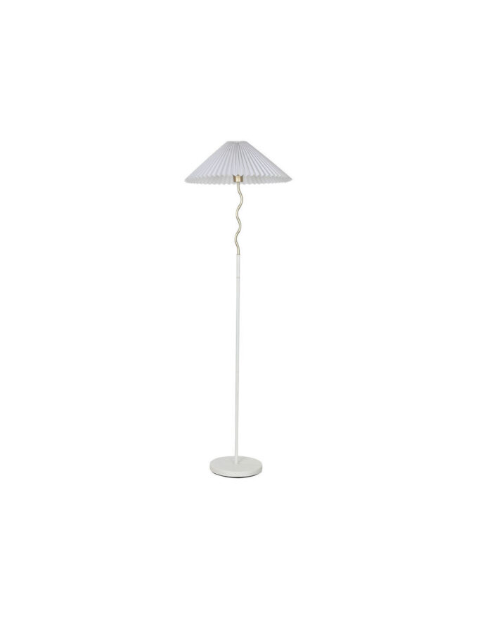 Lampadaire minimaliste Hauteur 155 cm en Lin Blanc Métal Doré Arion