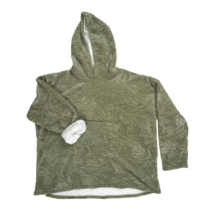 Plaid Sweat à Capuche "Natural" 85x118cm Vert