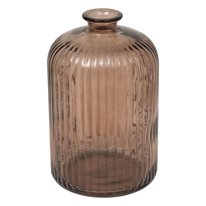 Vase "Luz" Verre recyclé, Marron, H. 23 cm