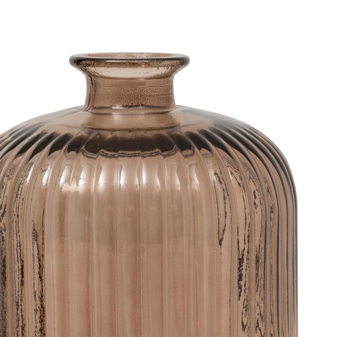 Vase "Luz" Verre recyclé, Marron, H. 23 cm