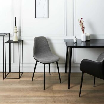 Lot de 4 Chaises Déco "Memphis" 85cm Gris & Noir