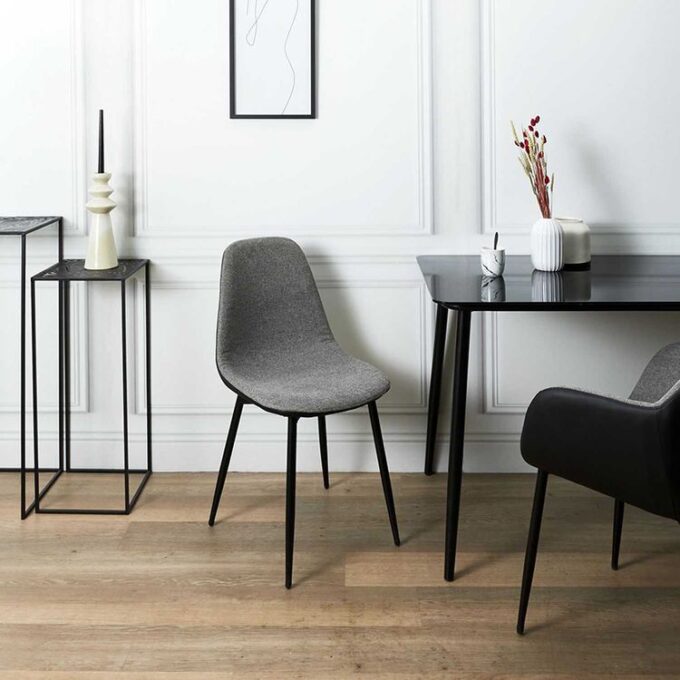 Lot de 4 Chaises Déco "Memphis" 85cm Gris & Noir