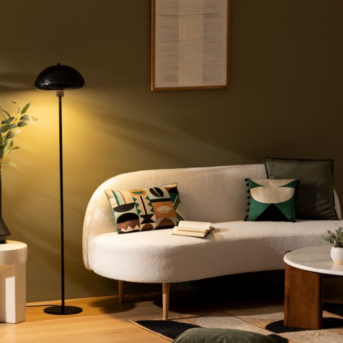 Lampadaire "Savio" Noir, H. 140 cm