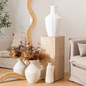 Vase antique "Nolwi" Céramique, Blanc, H.48 cm