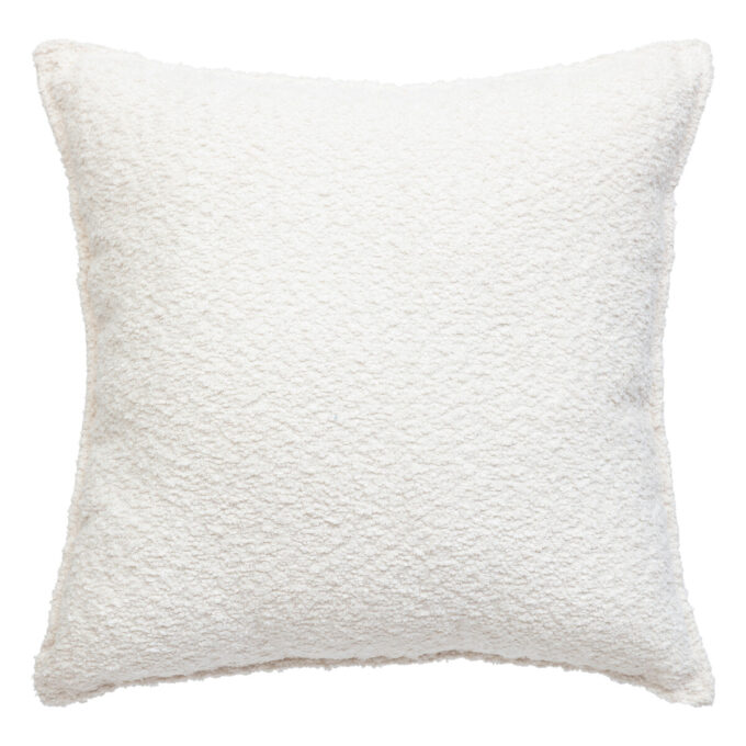 Coussin bouclette "Soana" Blanc ivoire, 45x45 cm
