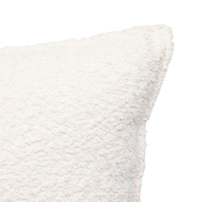 Coussin bouclette "Soana" Blanc ivoire, 45x45 cm