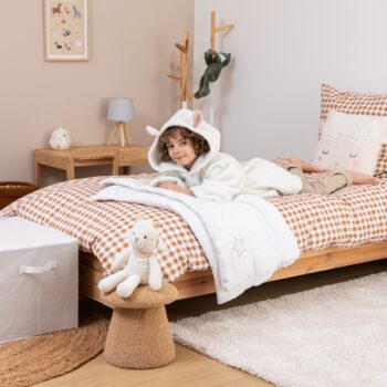 Pouf bouclette enfant "Zopi" Marron, D.27 cm