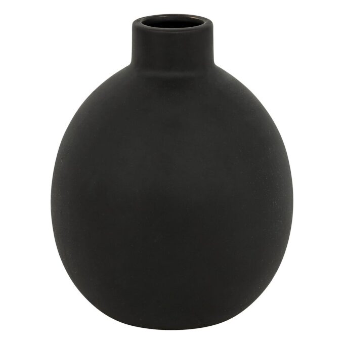 Vase céramique "Rily" Noir, H.18 cm