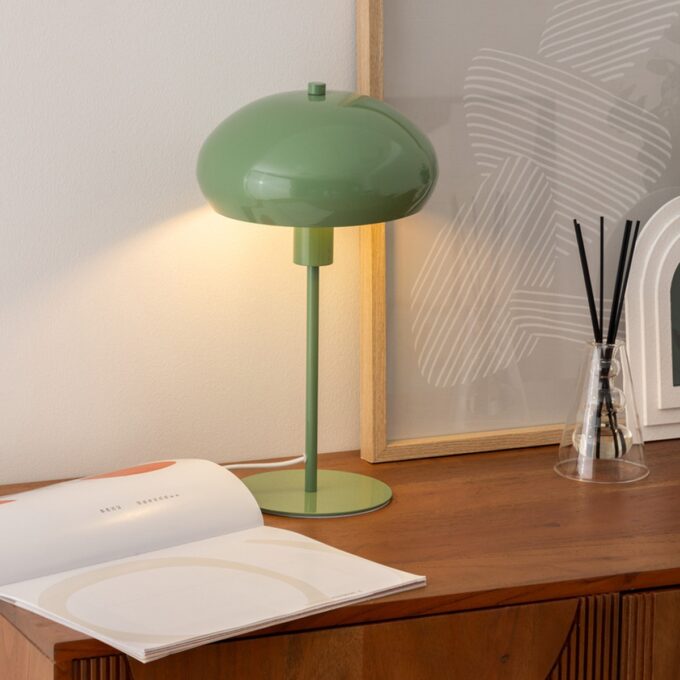 Lampe champignon à poser "Savio" Vert, H. 38 cm