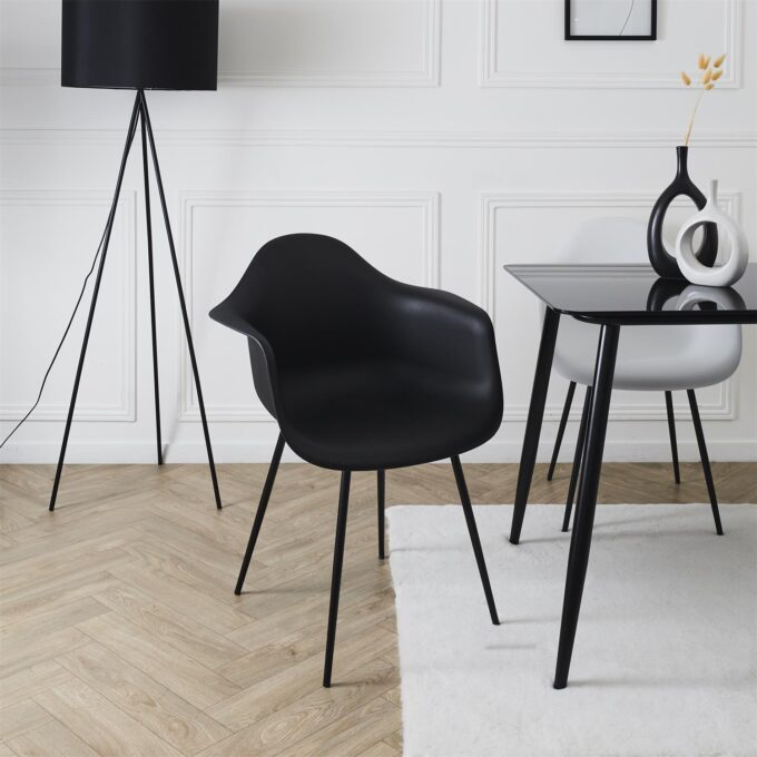 Lot 2 Chaises Fauteuils Gustav Noir