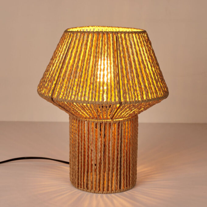 Lampe à Poser "Corde Tressée" 33cm Naturel