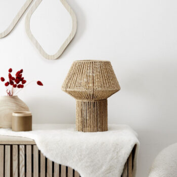 Lampe à Poser "Corde Tressée" 33cm Naturel