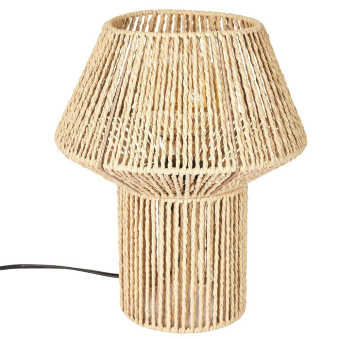 Lampe à Poser "Corde Tressée" 33cm Naturel