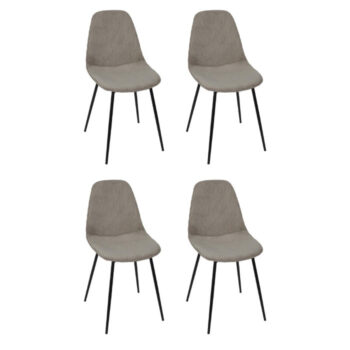 Lot de 4 Chaises Côtelé "Scott" 85cm Taupe