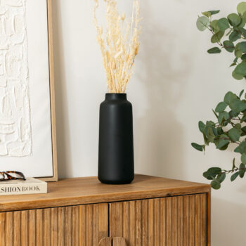 Vase céramique "Rily" Noir, H.30 cm