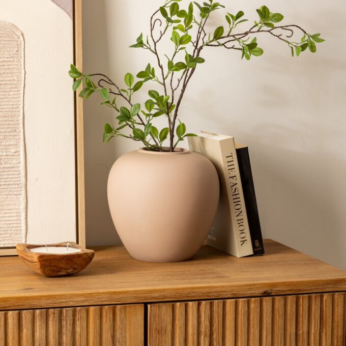 Vase boule "Rily" Céramique, nudeH.22 cm